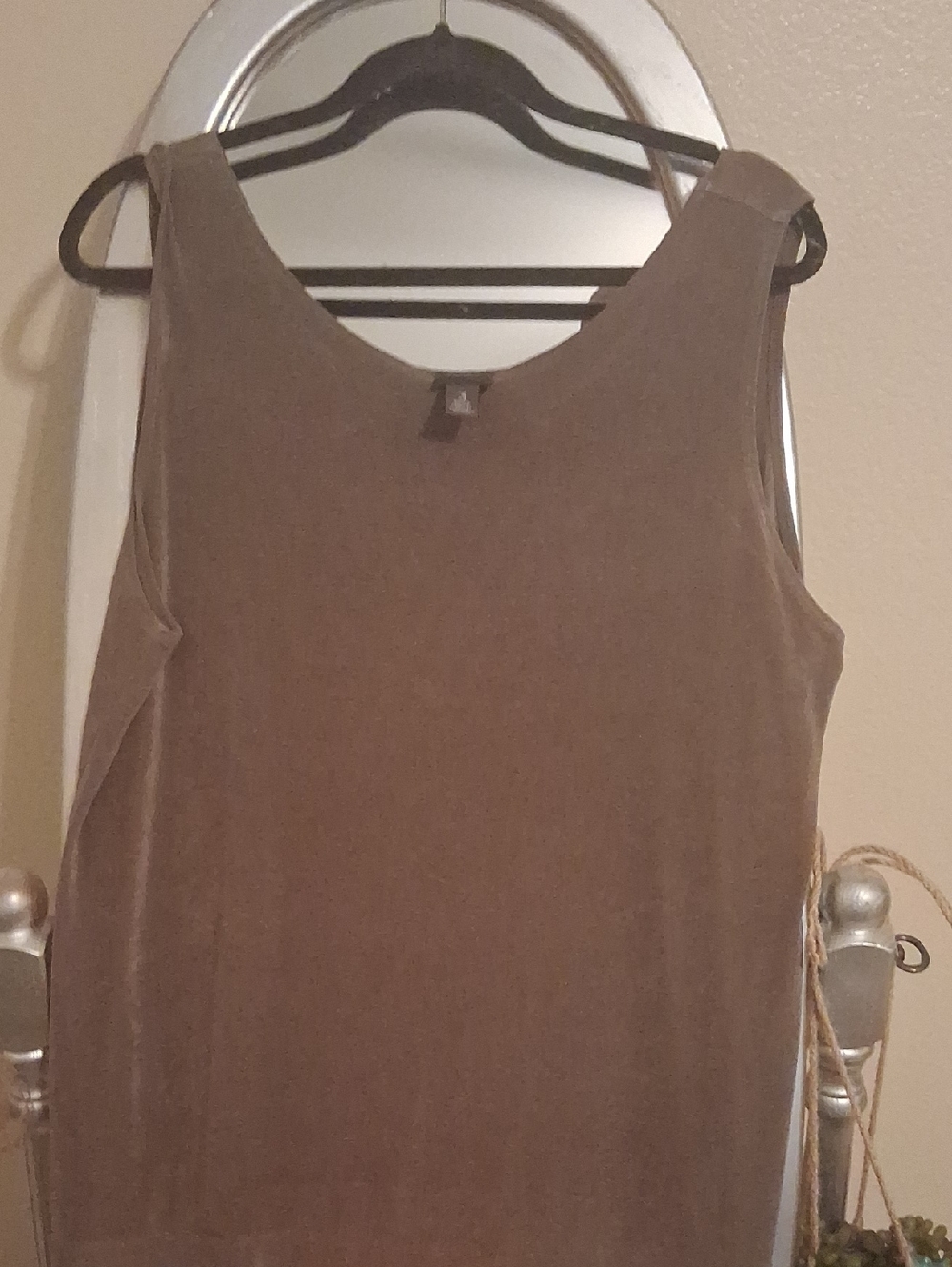 Chico's Sleeveless Velvet Tank Top in Taupe Brown